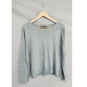 Thin Grey Wide Neck Sweater